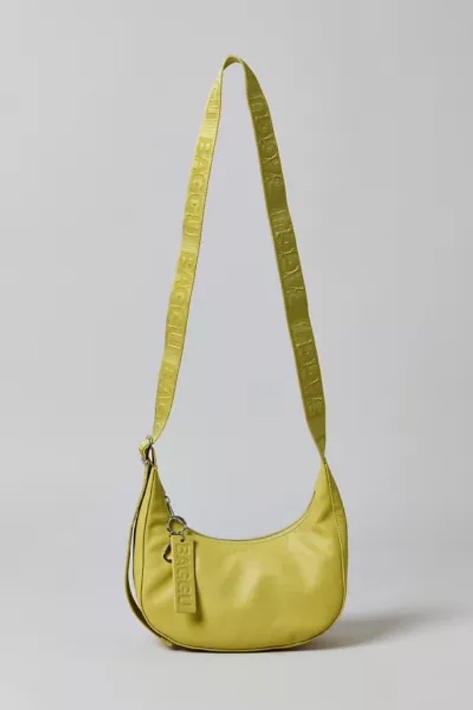 BAGGU Small Recycled Leather Crescent Bag