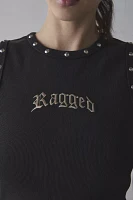 The Ragged Priest Embroidered Graphic Rivet Vest Top