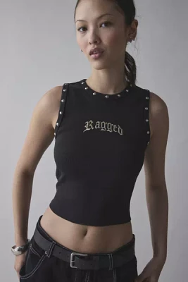 The Ragged Priest Embroidered Graphic Rivet Vest Top