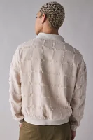 AJOBYAJO Fringe Check Cardigan