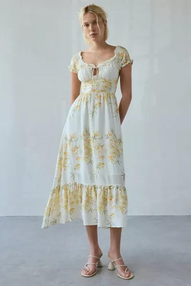 Kiss The Sky Marabella Scoop Neck Tiered Midi Dress