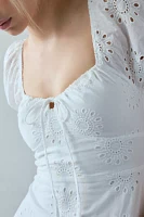Kiss The Sky Xena Eyelet Lace Drop Waist Romper