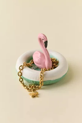 Flamingo Pool Floatie Ceramic Catch-All Dish