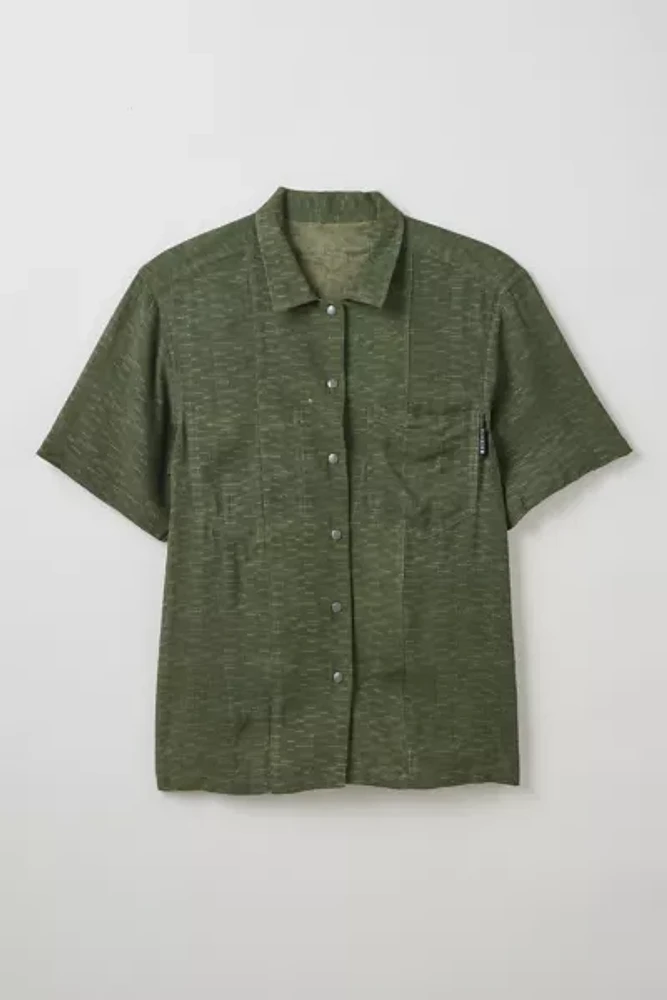 FRIED RICE Textured Block Pattern Short Sleeve Shirt