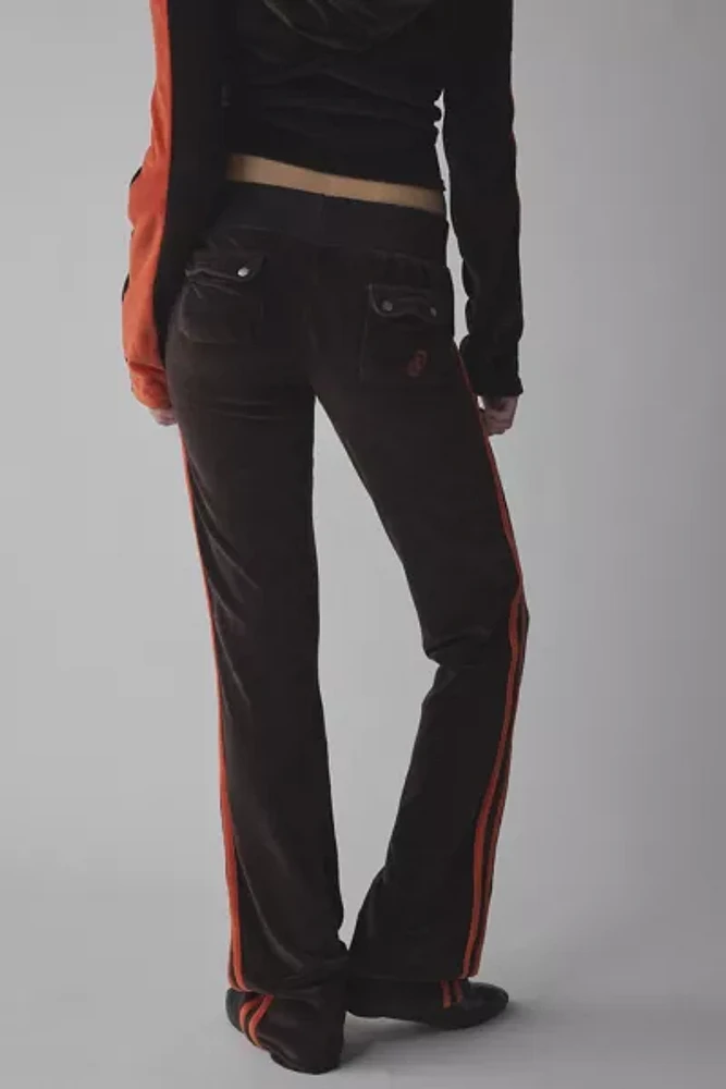 Jaded London Stripe Velour Low-Rise Pant