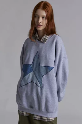 THE SERIES X ReMADE By UO Exclusive Star Patchwork Fleece Pullover