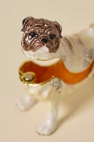 Pug Enameled Lidded Trinket Box