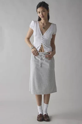 ReMADE By UO Remnants Terry Knit Midi Skirt