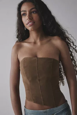 UO Seraphina Asymmetrical Faux Suede Tube Top