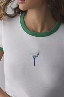 BDG Too Perfect Tee Time Graphic Ringer Baby
