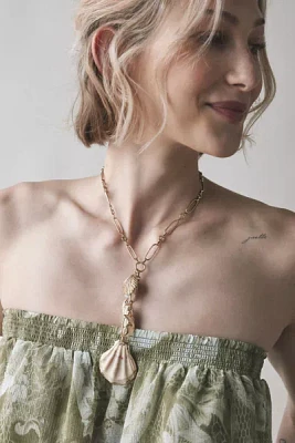 Capri Shell Chain Lariat Necklace