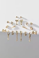 Uptown Party Rhinestone Post & Hoop Earring Set