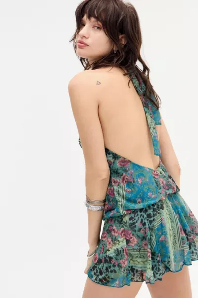 UO Blue Ibize Animal Romper