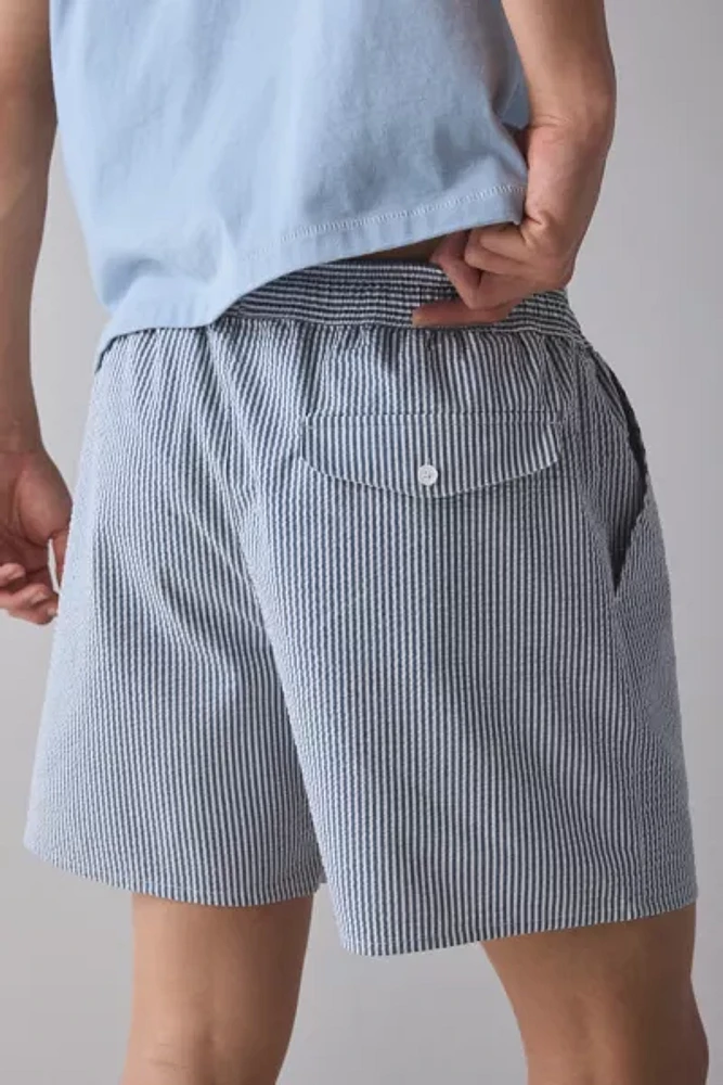 Lacoste Striped Seersucker Swim Short