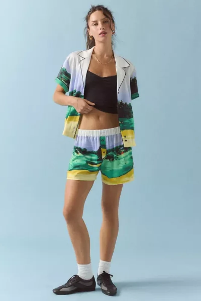 Out From Under Satin Button-Down Souvenir Shirt