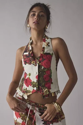 House Of Sunny The Rose Garden Halter Waistcoat