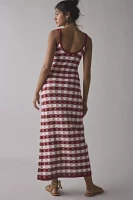 House Of Sunny Picnic Hockney Gingham Knit Maxi Dress