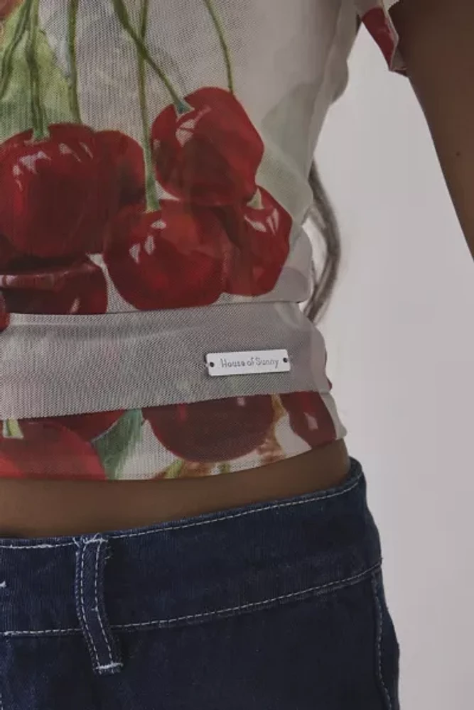 House Of Sunny The Cherry Mesh Top
