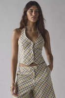 House Of Sunny Sloane Check Waistcoat Vest Top