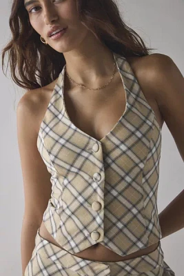 House Of Sunny Sloane Check Waistcoat Vest Top
