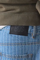 BDG Pinstripe Pleated Straight Fit Denim Jean