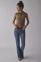 UO Ryley Suede Zip-Front Vest Top