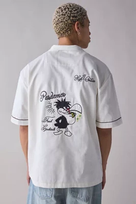 Pas de Mer Fresh Cocktail Embroidered Button-Down Shirt