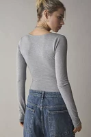 Out From Under Deep Plunge Long Sleeve Bodysuit