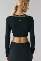 P.E Nation Sutton Long Sleeve Cropped Performance Top