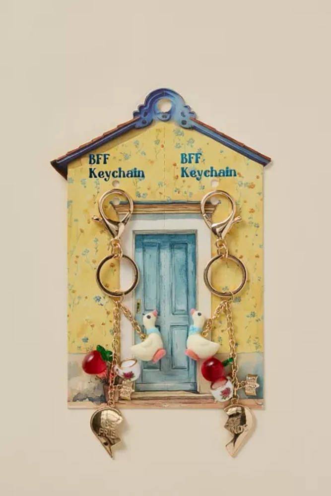 Goose Charm BFF Keychain Set