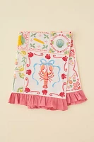 Sweet Graphic Ruffle Tea Towel