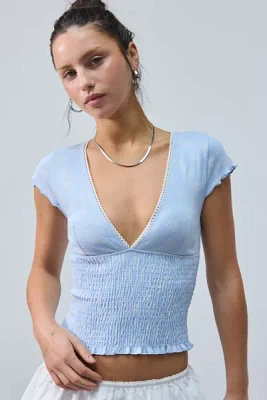 Kimchi Blue Only You Smocked Short Sleeve Top