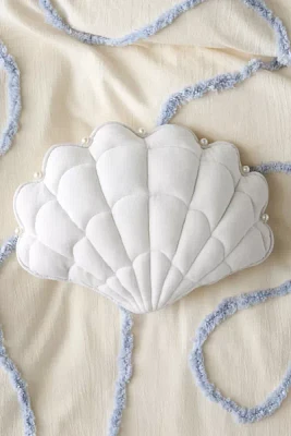 Velvet Pearl Clam Shell Throw Pillow