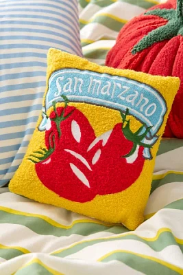 San Marzano Tomato Can Fleece Throw Pillow