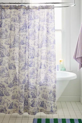 Mermaid Toile Patterned Shower Curtain