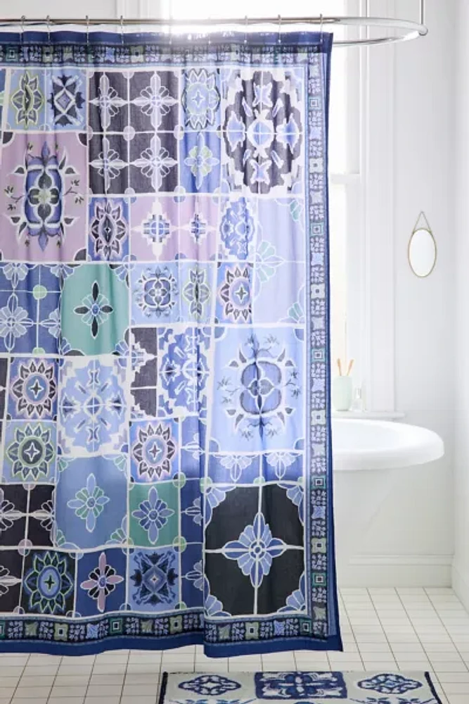 Izzy Tile Patterned Shower Curtain