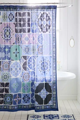 Izzy Tile Patterned Shower Curtain