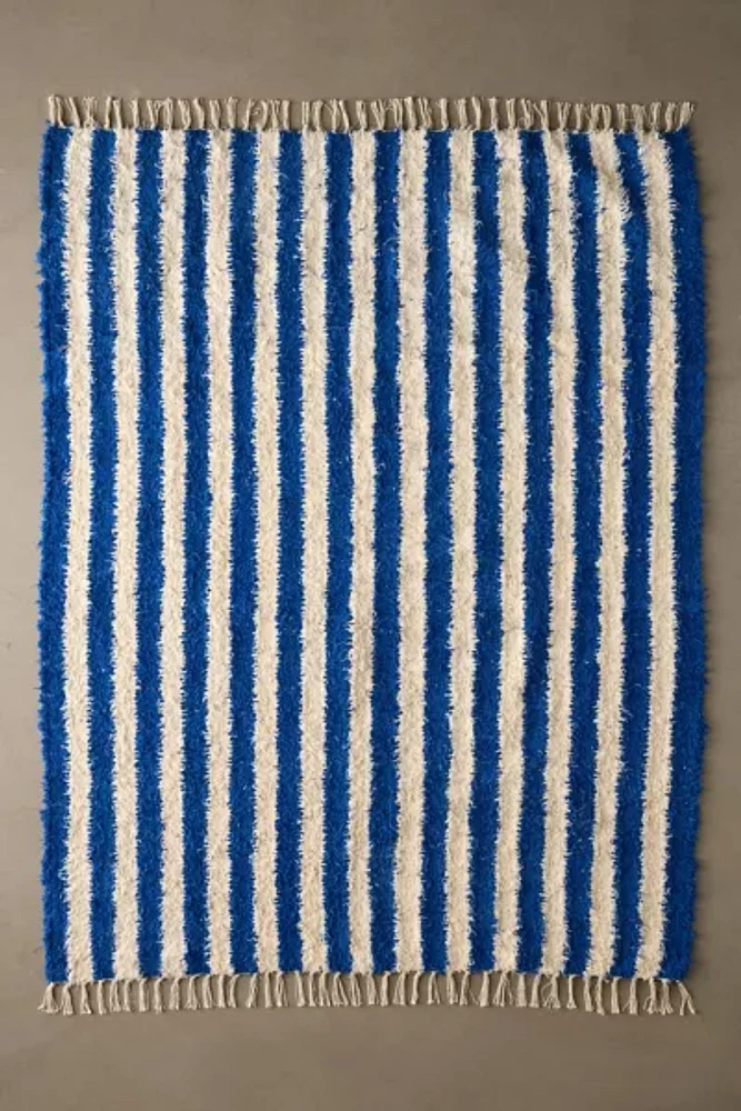 Vertical Cabana Striped Shag Rug