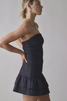 Motel Lumins Strapless Drop Waist Mini Dress