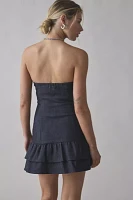 Motel Lumins Strapless Drop Waist Mini Dress