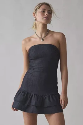 Motel Lumins Strapless Drop Waist Mini Dress