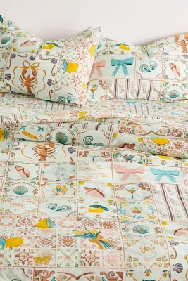 Porto Tile Patterned Duvet Cover Set