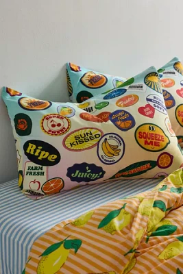 Fruit Sticker Patterned Sham Set