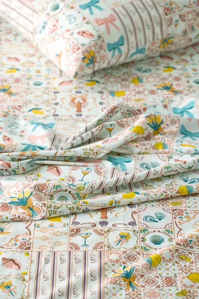 Porto Tile Patterned Sheet Set