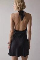 UO Alana Cowl Halter Slip Mini Dress