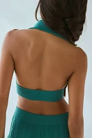 Out From Under Game Set Match Cable Seamless Knit Halter Bra Top