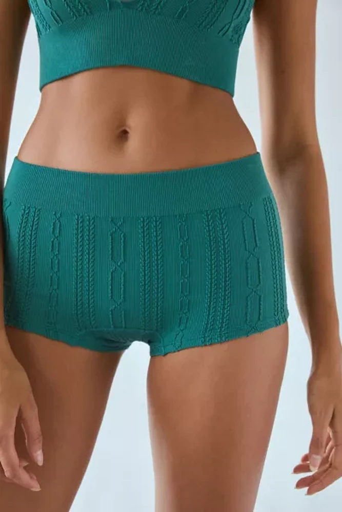 Out From Under Game Set Match Cable Seamless Knit Boyshort