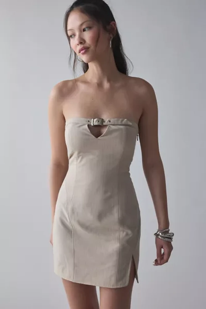 by.DYLN Layla Belted Keyhole Cutout Strapless Mini Dress