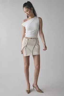 by.DYLN Domenica Snakeskin Embossed Faux Leather Mini Skirt