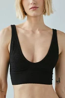 Out From Under Kaylor Lace Jacquard Seamless Knit Plunge Bra Top